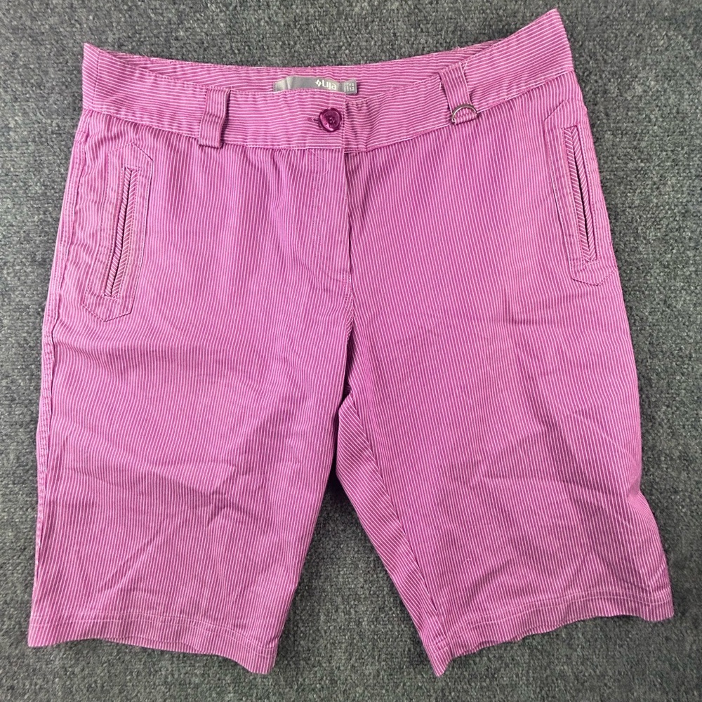 Lija Golf Shorts, striped with pockets Women’s size 12 pink purple